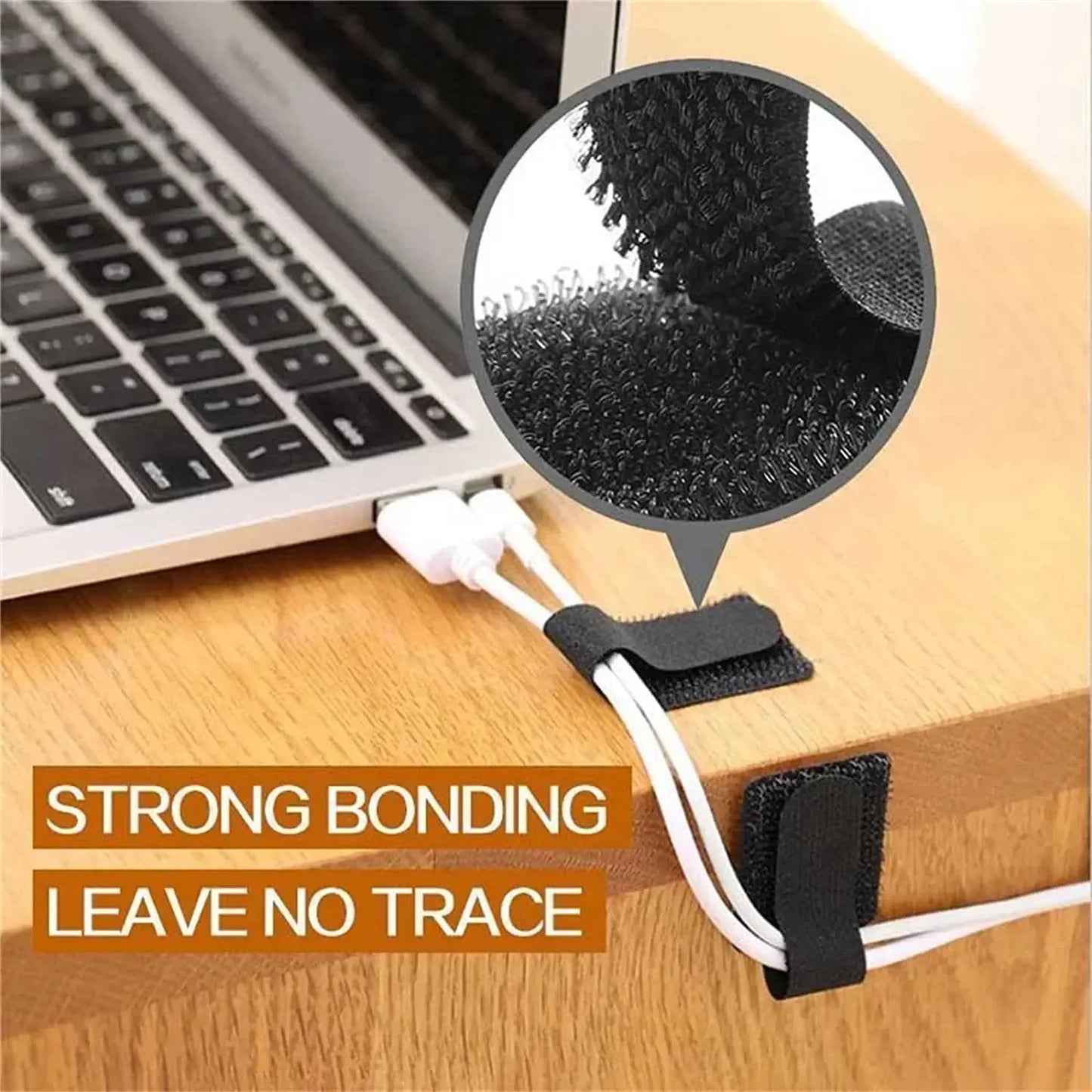 10pcs Reusable Cable Ties Fastening Wire Organizer Cord Rope Holder Self Adhesive Adjustable Cord Organizer Straps Desk Manageme